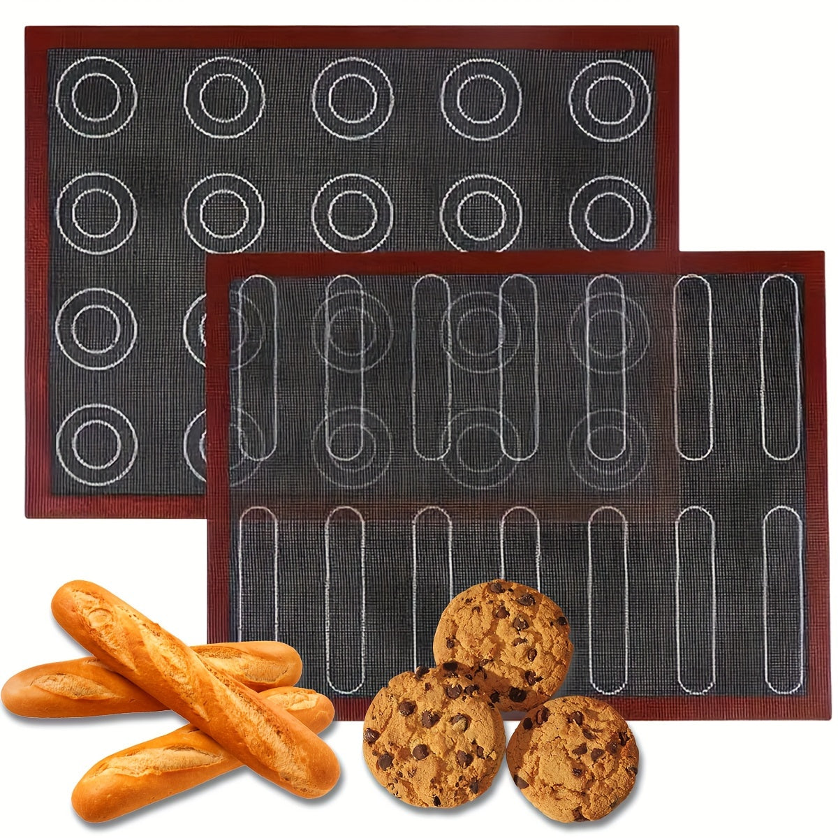 Collection of Hollow Baking Mats with Black Background