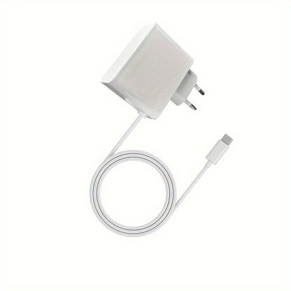 65W USB C GaN PD Wall Fast Charger with 150cm USB-C cable, compatible with Mac Book Pro, Lenovo, Acer Chromebook, iPhones, iPads, Galaxy, tablets, and more.