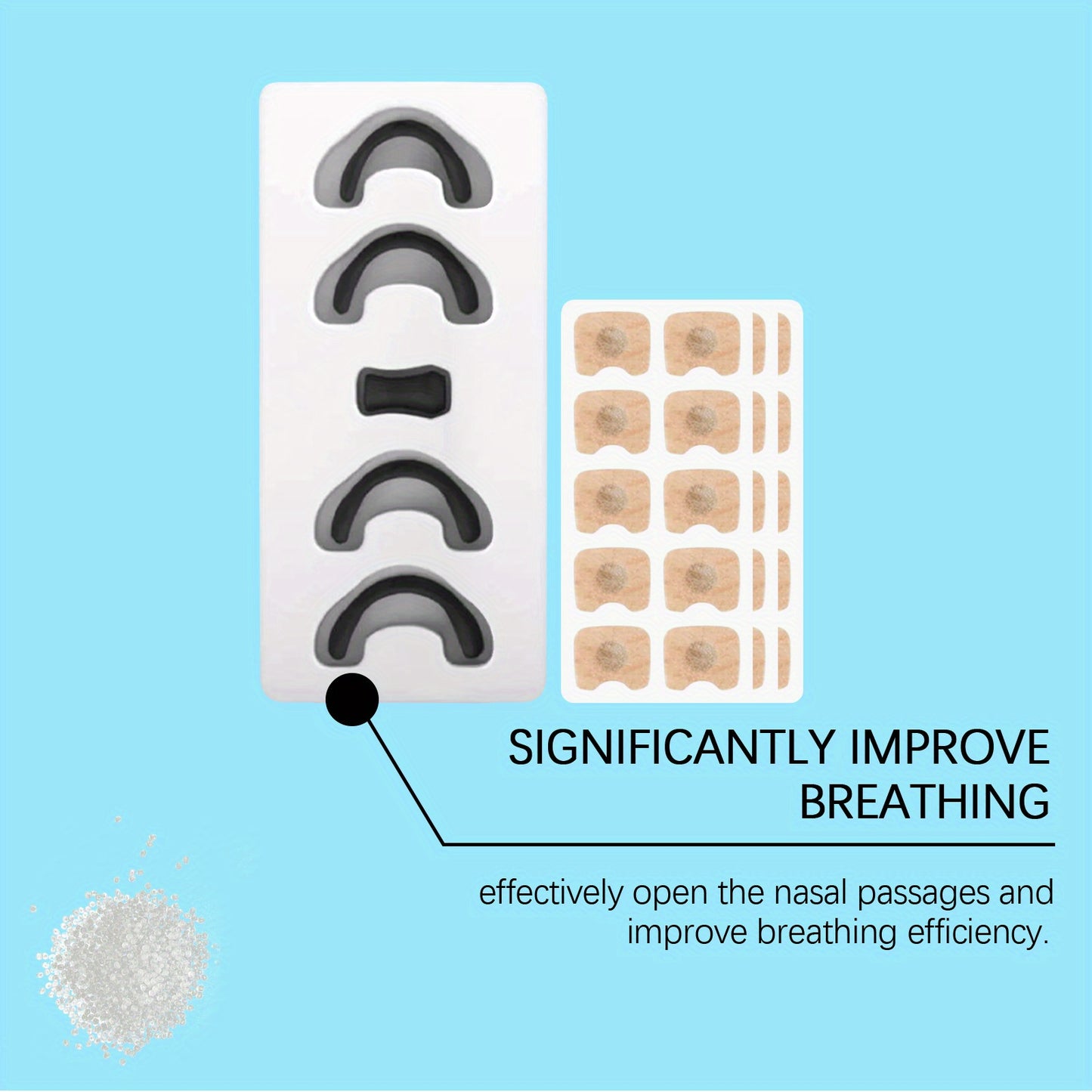 Ximonth Snore Stopper Kit includes 30 Anti-Snoring Nose Patches, 4 Comfort Clips, and a Magnetic Nasal Dilator.