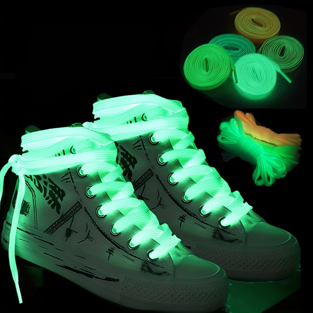 1 Pair of Glow-in-the-dark Shoelaces for Men and Women's Sneakers, Reflective