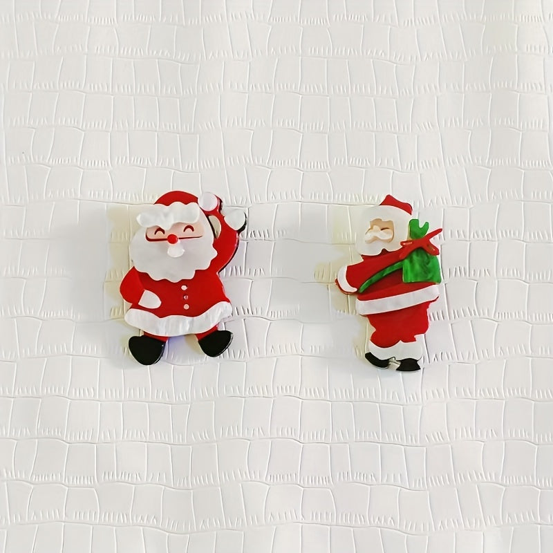 Unique Santa Claus Brooches - Adorable Acrylic Pins to Add a Fun Touch to Your Outfit or Bag - Simple and Stylish Design