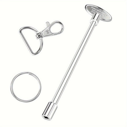 '- Sleek 8-Inch Gas Fireplace Key in Polished Chrome Finish with D-Ring & Keychain
- Compatible with 1/4" & 5/16" Valve Stems, Ideal for Fire Pits and Fireplaces