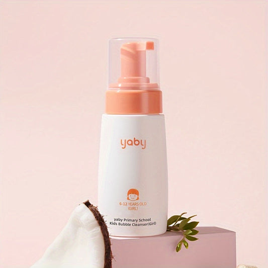 Y.A.B.Y Kids Bubble Cleanser: A Gentle, Natural Face Wash for Children Aged 6-12. Moisturizing Formula with Glycerin & Vitamin E. Press-Type Dispenser for Easy Use. Daily Cleansing, Free of Artificial Colors.