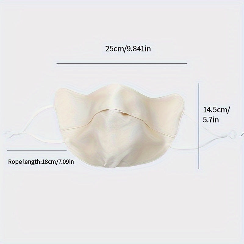 Women's Anti-UV Silk Face Mask with Breathable and Sunscreen Properties, Providing Eye Corner Protection