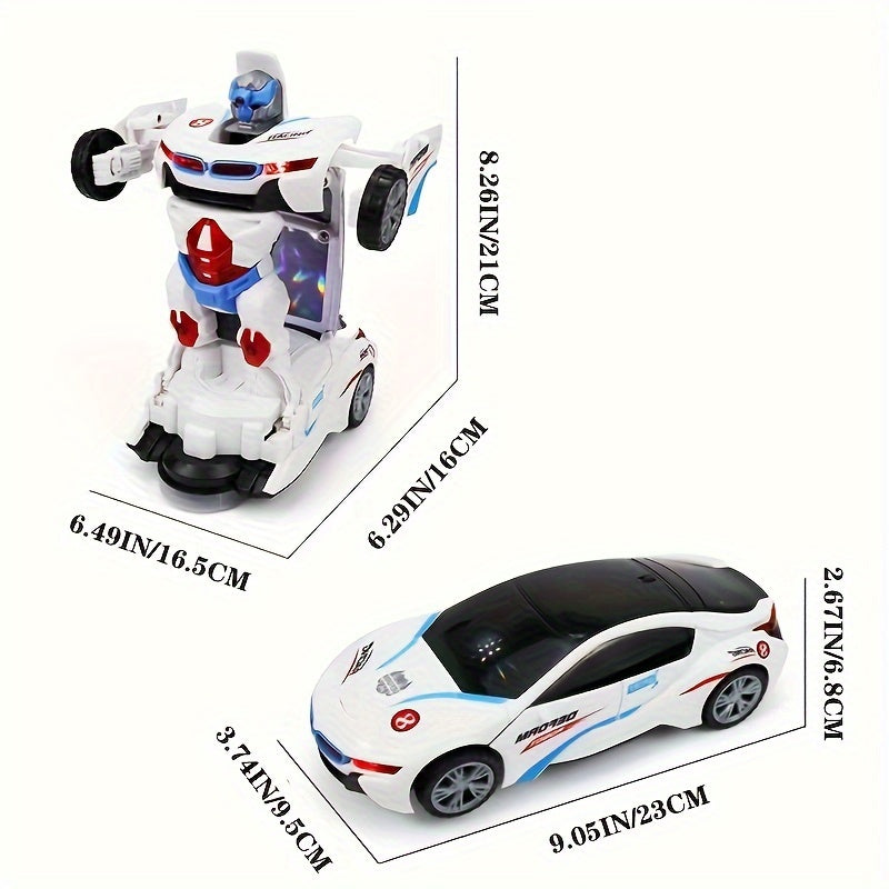 Electric toy for kids aged 3-6: Police Car Robot that transforms with lights and sounds