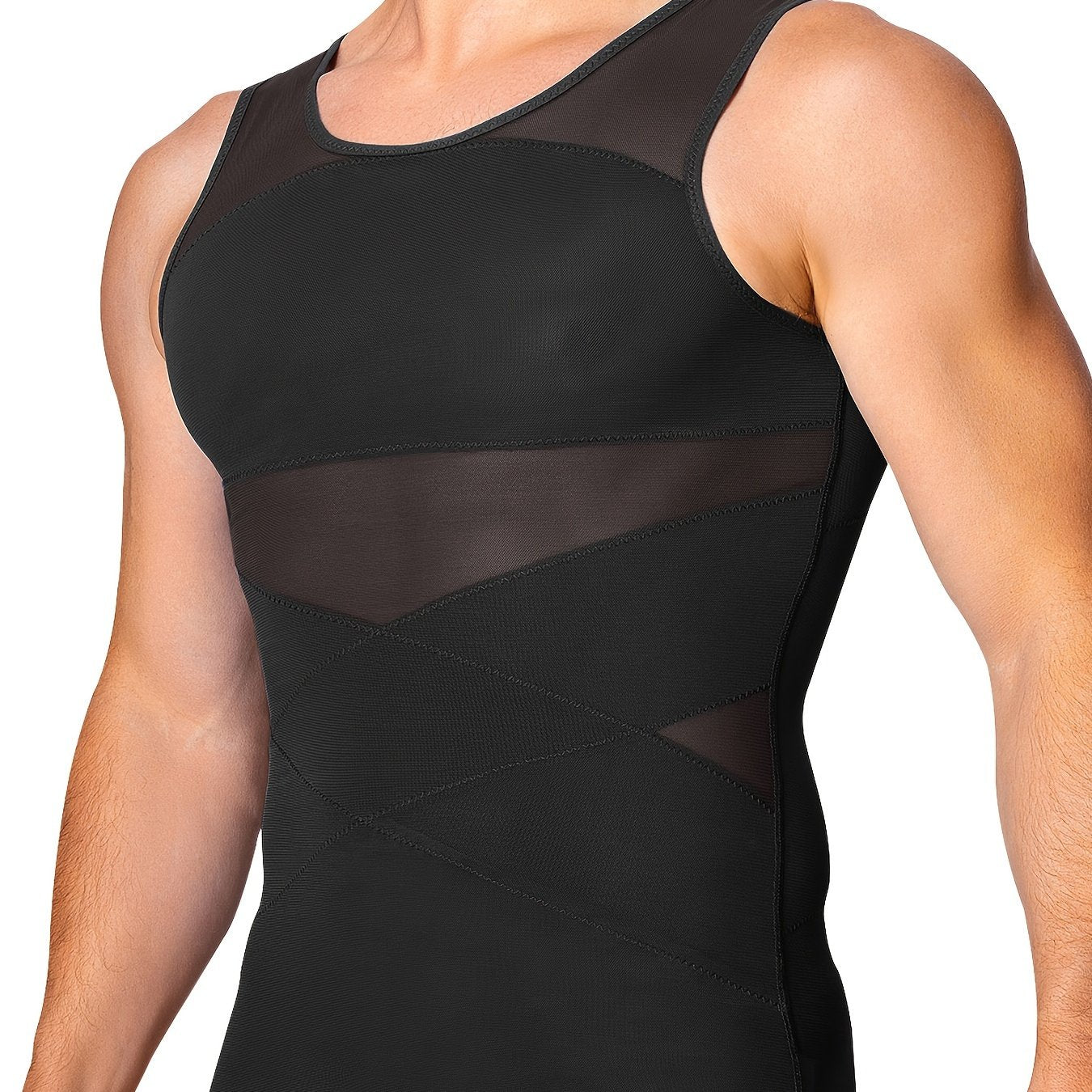 JUNLAN Men's Compression Tummy Control Tank Top