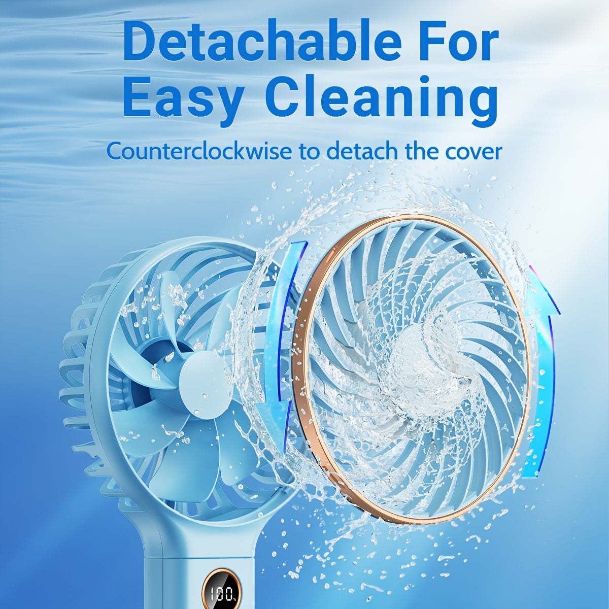 Stay Cool Anytime, Anywhere: Portable 5000mAh Rechargeable Handheld Fan with LED Display - 6-Speed Mini Travel Fan, Compact & Versatile Design, Detachable for Easy Cleaning, Perfect for Indoor & Outdoor Use