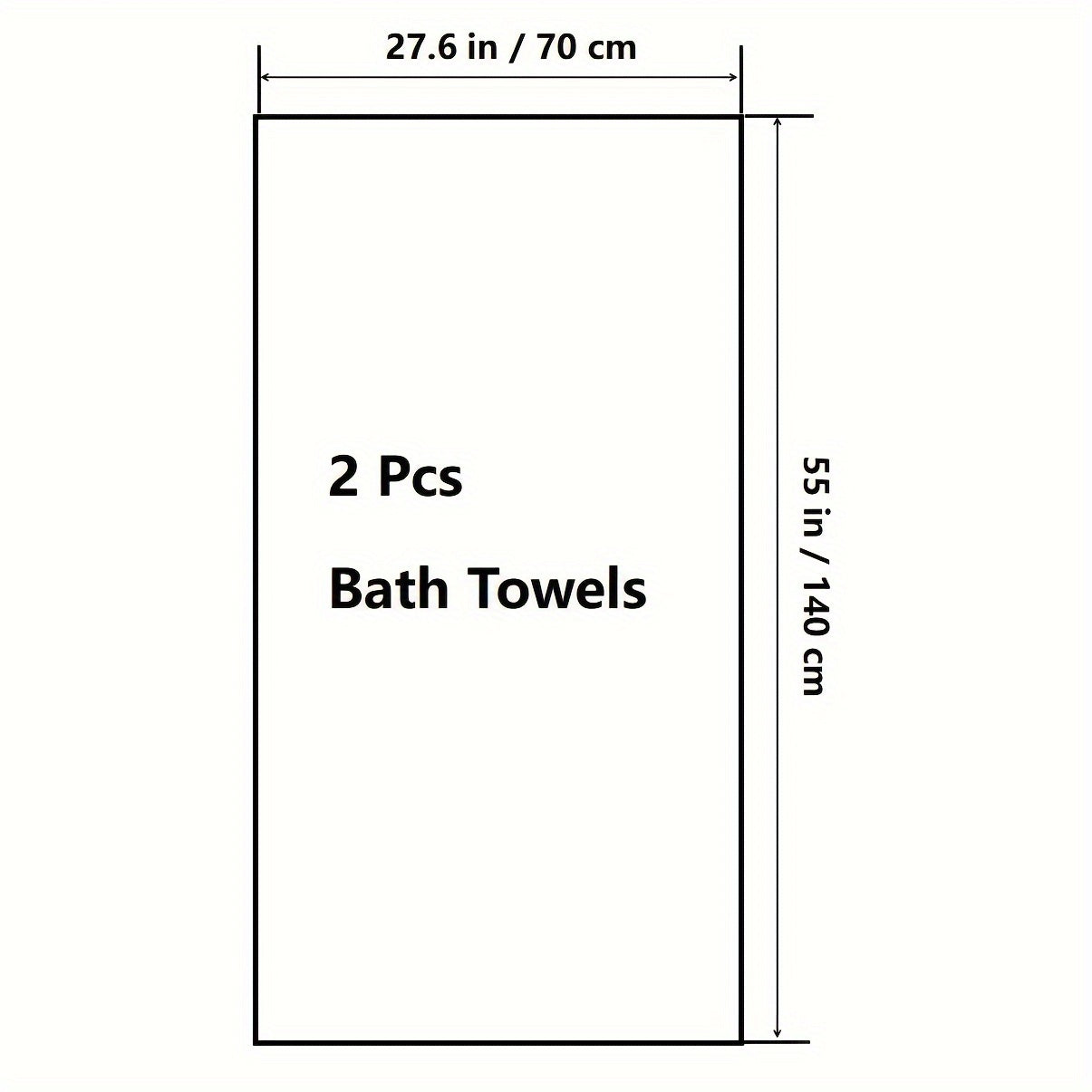 2 high-quality microfiber bath towels with stripe pattern. Absorbent, quick-drying, and soft towels available in multiple colors for use in the bathroom, gym, or shower.