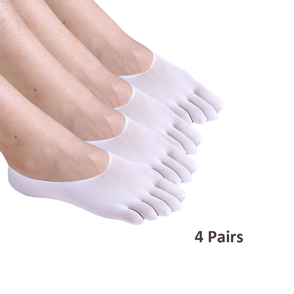 4 Pairs Men's Five Finger Socks, Thin Mesh, High Performance Athletic Toe Socks