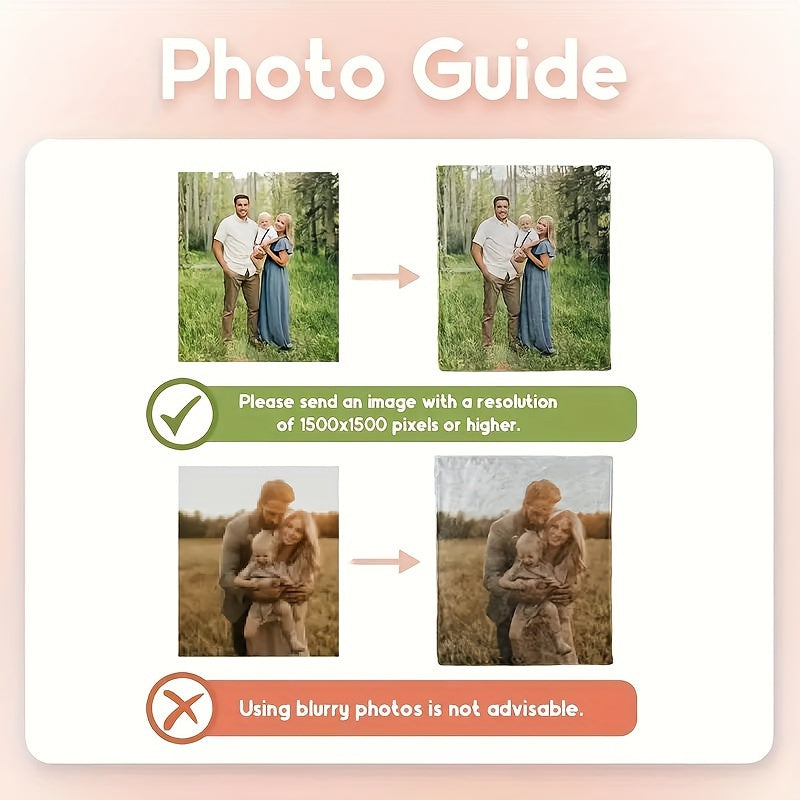 Индивидуальное фланелевое пледо с личными фотографиями - Идеально для Дня матери, Дня отца и для пар - Роскошно мягкое и двустороннее, подходит для всех сезонов - Заботливый подарок для жены, мужа, парня или девушки - Гравировка с 'Я'