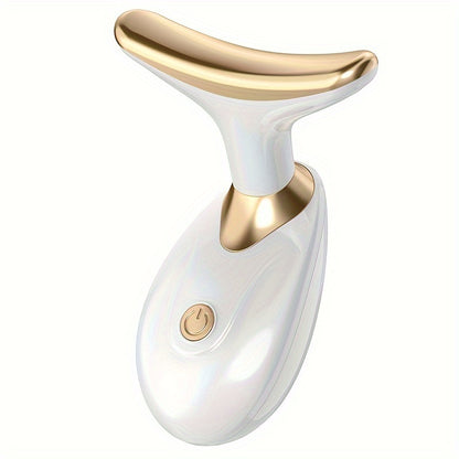 Portable neck and facial massager for home beauty, battery-powered (AAA), personal care electronics.