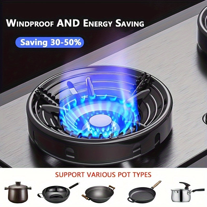 [A Popular Choice] Windproof Gas Stove Draft Shield for Efficient Cooking - Enamel Finish, Fits Different Pot Types, Supports Energy-Saving