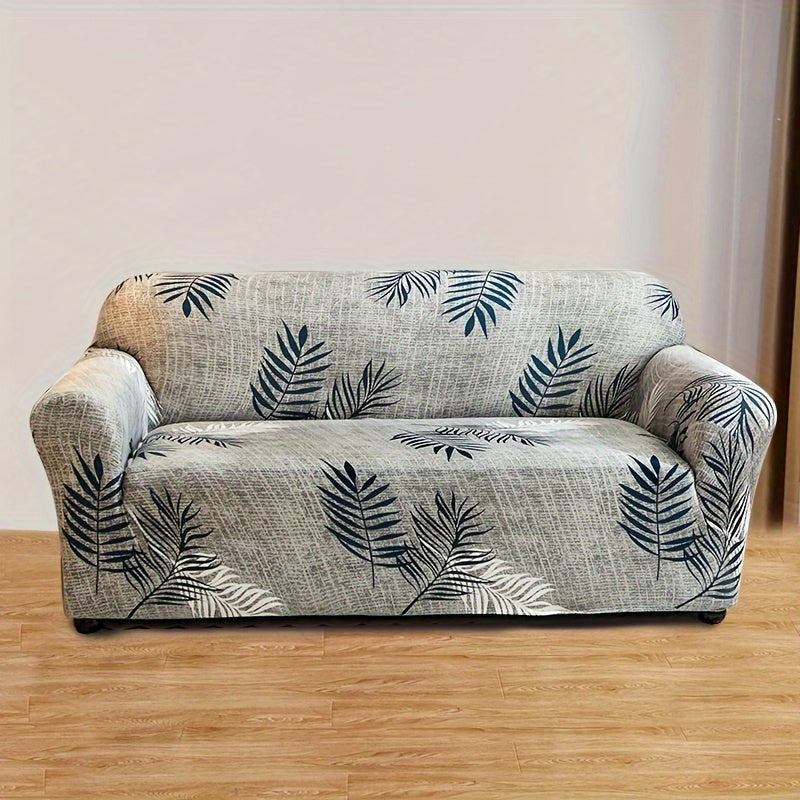 Four Seasons Printed Sofa Cover with Elastic Slipcover for Couch Protection from Cats, Ideal for Living Room or Office.