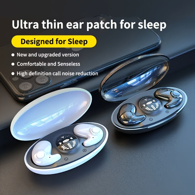 Senbowe Wireless Sleep Headphones - Ultra-Thin Design with Dual Noise Reduction MICs, Low Latency, Wireless 5.0, On-Ear Sports Earbuds for iOS & Android, Gaming - Ideal for Peaceful Sleep.