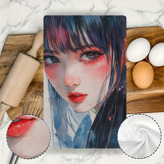 This collection includes 2 ultra-soft kitchen towels with designs inspired by popular Kpop and Jpop artists such as Jurin, Harvey, Chisa, Hinata, Maya, Juria, and Cocona. The highly absorbent dish and hand towels are ideal for holiday decoration, machine