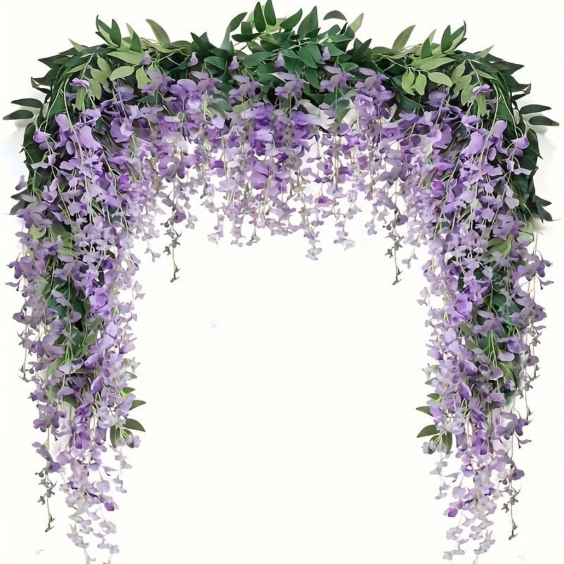 3 pieces of 173.74cm artificial wisteria garlands for home and outdoor wedding decor.