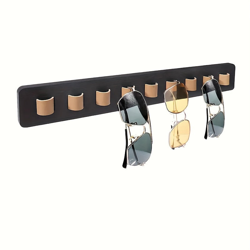 Wall-mounted glasses storage box made from modern simple wooden fashion, designed to display and store up to 9 glasses. This solid wood rack is perfect for holding glasses in a stylish and organized way. It can be mounted on the wall or used as a bedside