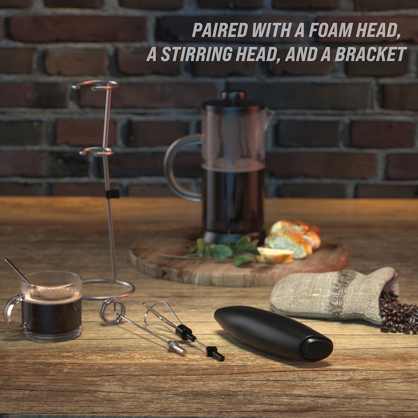 Handheld Wireless Electric Whisk perfect for Mixing Milk, Coffee, Desserts, and Cakes - Made with Metal and Plastic, Single Speed Operation, Battery Powered (AA batteries not included), Ideal for Making Foam and Mixing Ingredients in the Kitchen.