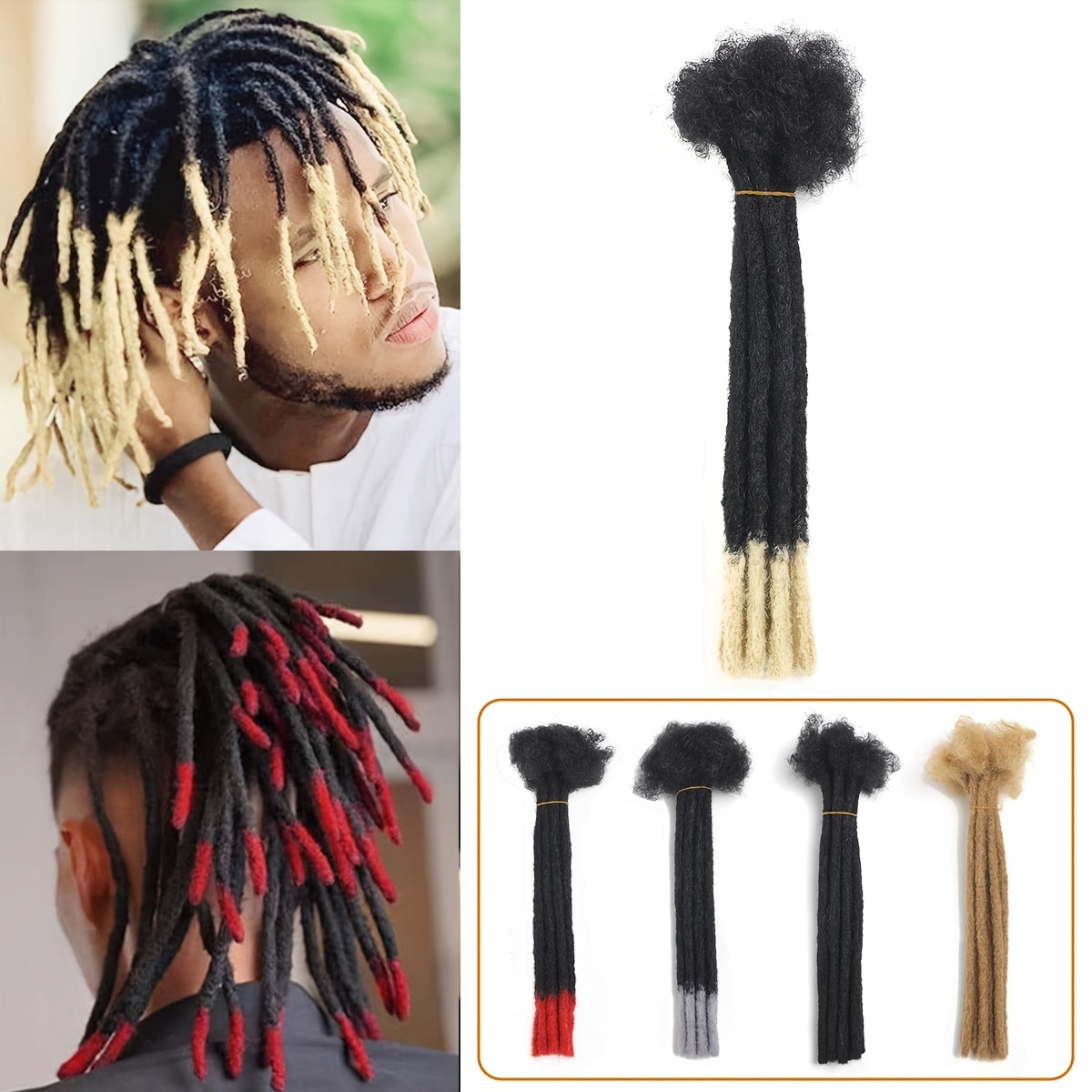 [Customer Favorite] 10-Inch Crochet Synthetic Loc Dreadlocks Extensions with 20 Strands, 0.8cm Wide, Hip-Hop and Reggae Inspired Style, Fashionable Afro Kinky Locs, Edgy Dirty Braids, Ideal for Punk Rock Fashion