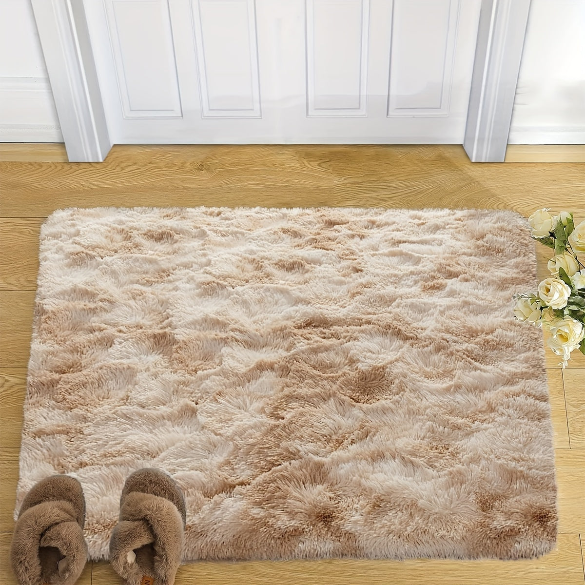 Indulge in comfort and style with this plush faux fur area rug, perfect for your living room or bedroom. Made from soft polyester, this fluffy carpet is non-slip and easy to care for with dry cleaning. Add a touch of luxury to your home decor with this