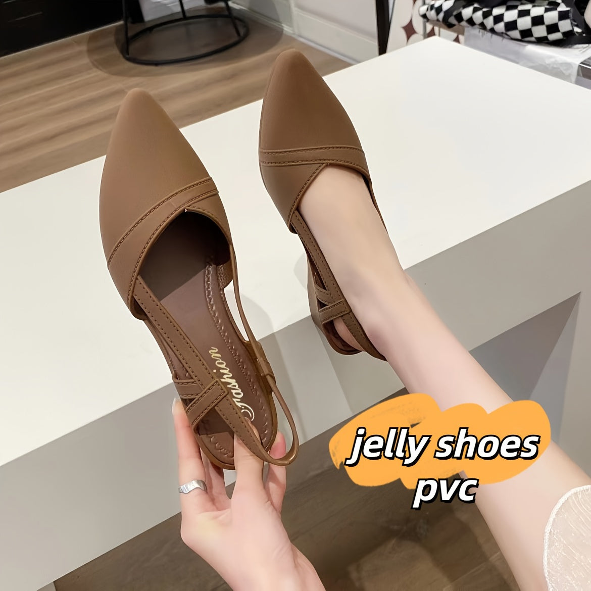 Women's wedge heeled ankle strap shoes in solid colors, with a pointed toe for casual comfort.