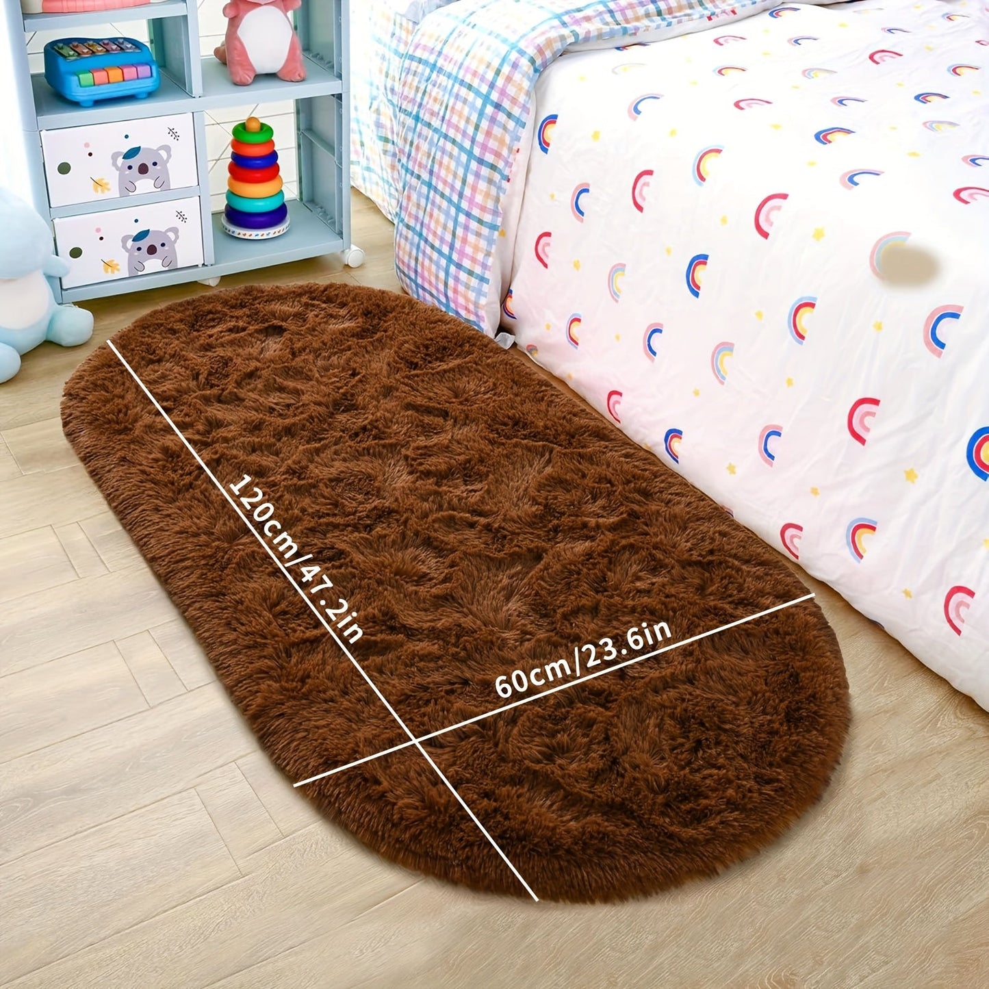 Plush Bedroom Rug - Soft, Cozy, Non-Slip, Machine Washable, Skin-friendly, Perfect for Indoor Use and Bedside