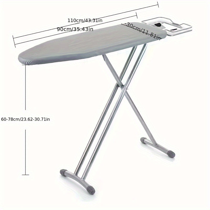 Folding Ironing Board with Adjustable Height and Heat-Resistant Surface, Ideal for Home and Hotel Use, Foldable Metal Frame Ironing Board