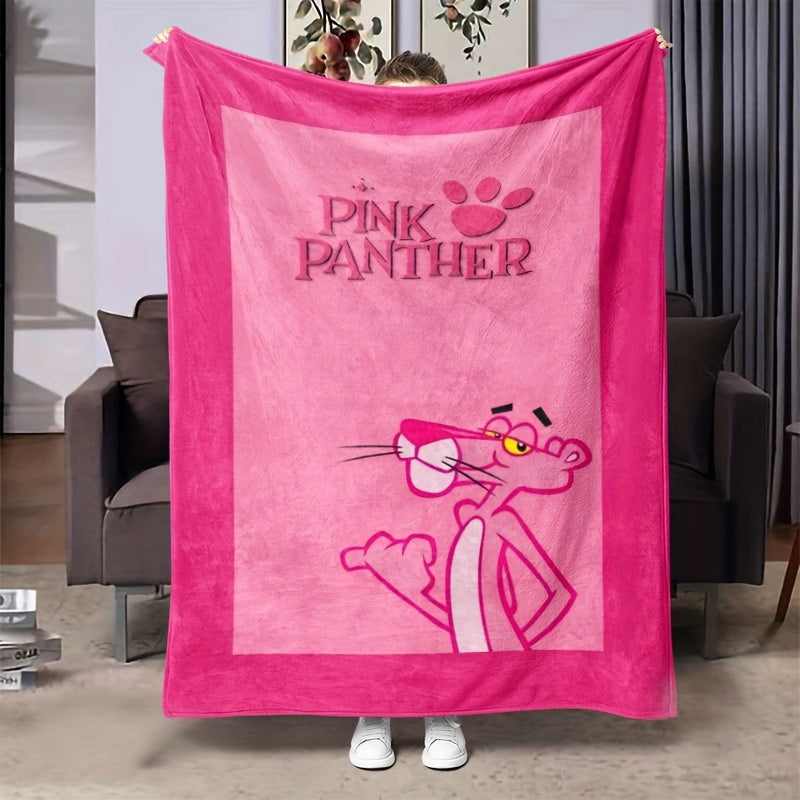 Cozy up with the stylish Pink Panther Print Flannel Fleece Throw Blanket. This soft and warm blanket is perfect for using on the sofa, in the office, or while camping or traveling. It's a multifunctional gift that can be used in all seasons, featuring a