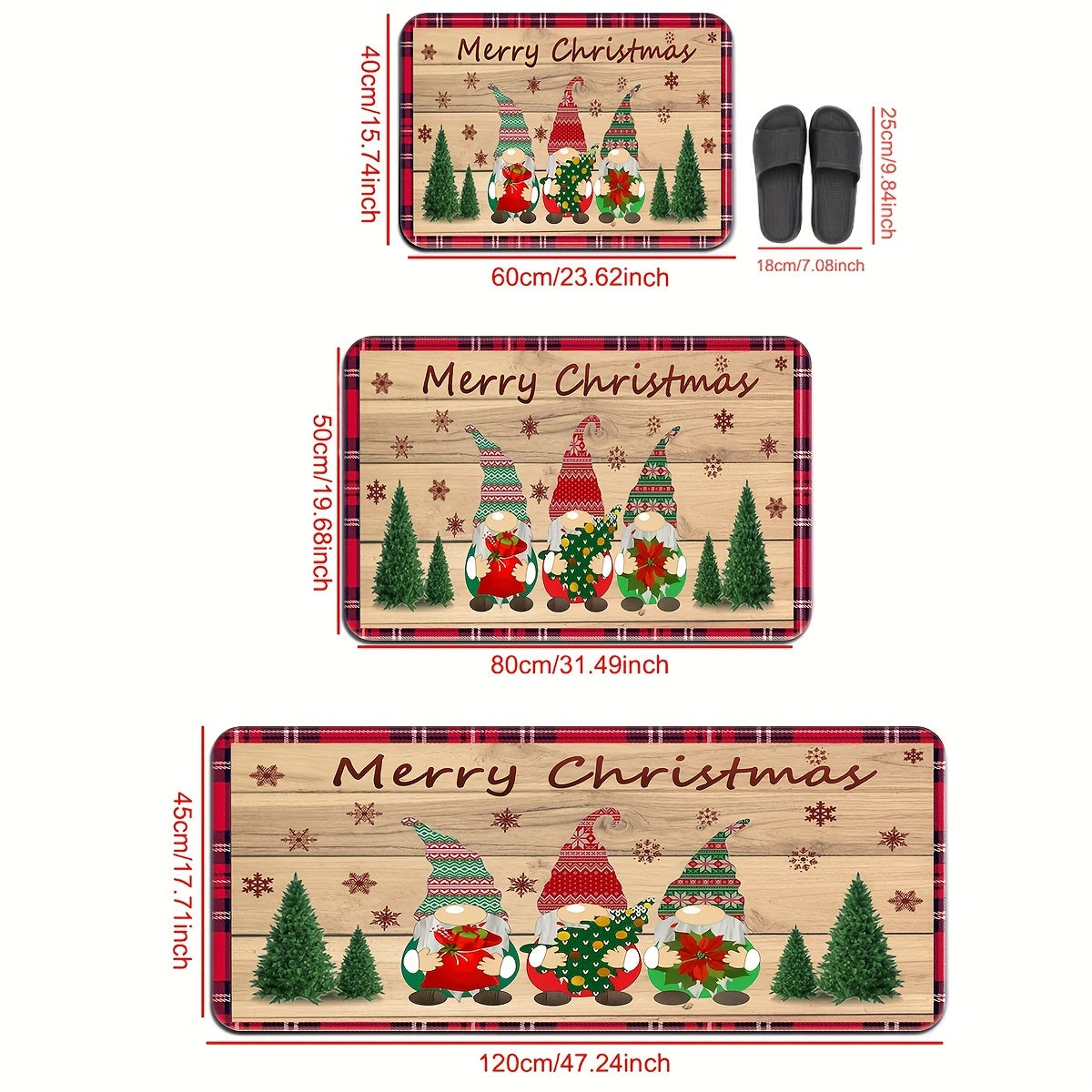 Decorate your home for the holidays with our Christmas-themed rug pad. Made from soft polyester flannel velvet, this rectangular floor mat is lightweight, machine washable, and features a non-slip PVC backing. The low pile, flat woven design is perfect