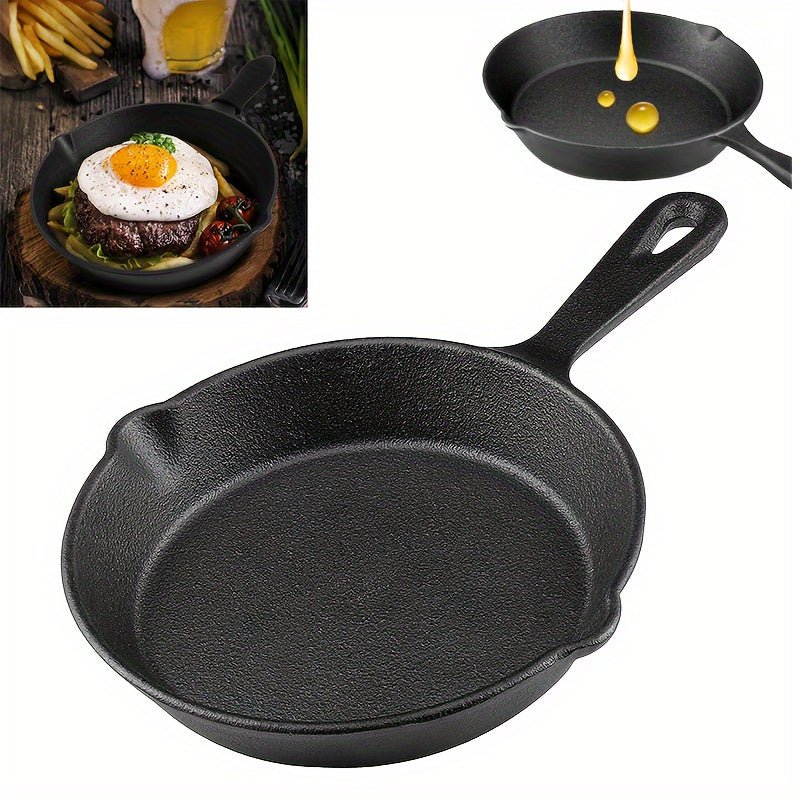 Set of 3 Preseasoned Cast Iron Skillets - Hand Wash Only, Durable Cookware with Heat-Resistant Handles for Frying, Baking, Stir-Frying - Oven Safe, PFOA & Cadmium Free - Sizes: 15.24cm, 20.32cm, 25.4cm