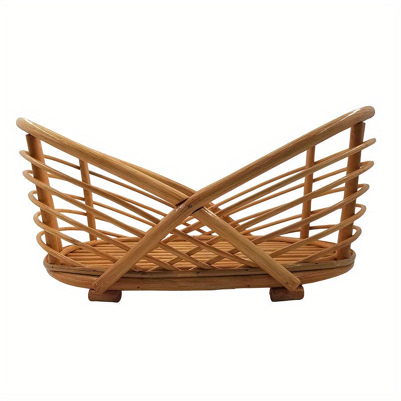 Beautiful Rattan Woven Basket for Children's Photoshoots - Ideal for Creating Stylish Poses & Cherished Memories, Ivory