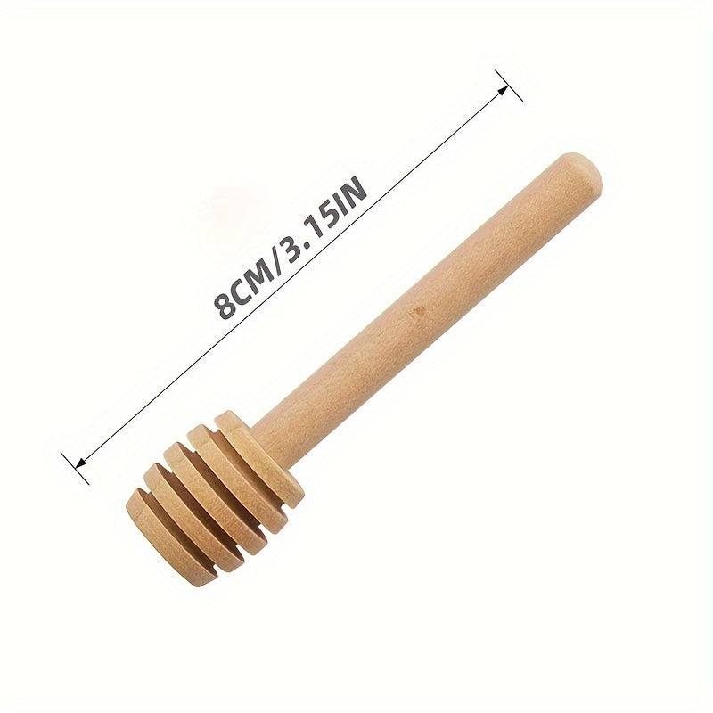 Mini Wooden Honey Spoons available in quantities of 10, 30, or 50. These long-handled wooden spoons are perfect for stirring honey in bars or jars, as well as mixing milk tea or desserts in the kitchen. A versatile tool for any honey lover's collection.