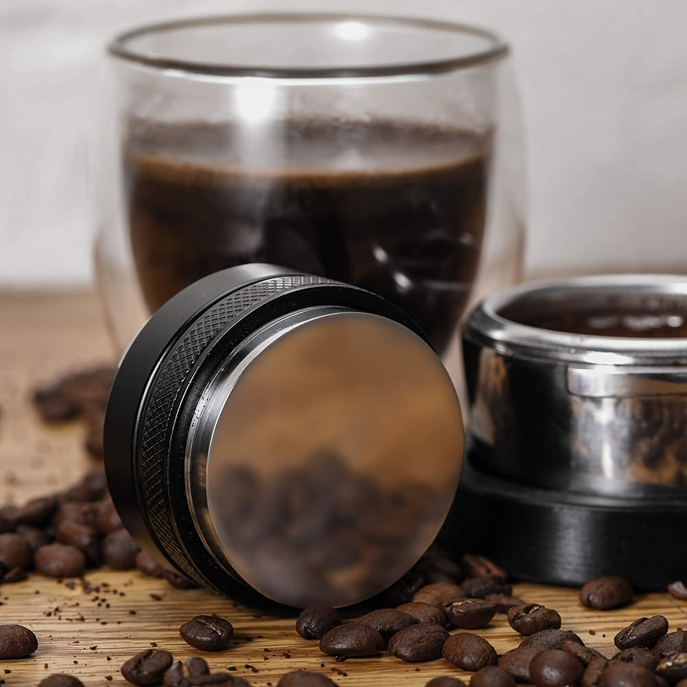 Espresso Tamper with Dual-Head Design and Adjustable Pressure - Includes 51/53/58mm Attachments, Made of Aluminum Alloy - Also Functions as a Coffee Grinder and Distributor for Consistent Ground Distribution - Perfect for Home or Restaurant Settings