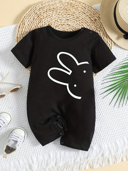 Cartoon animal newborn romper for baby boys, suitable for indoor and outdoor wear.