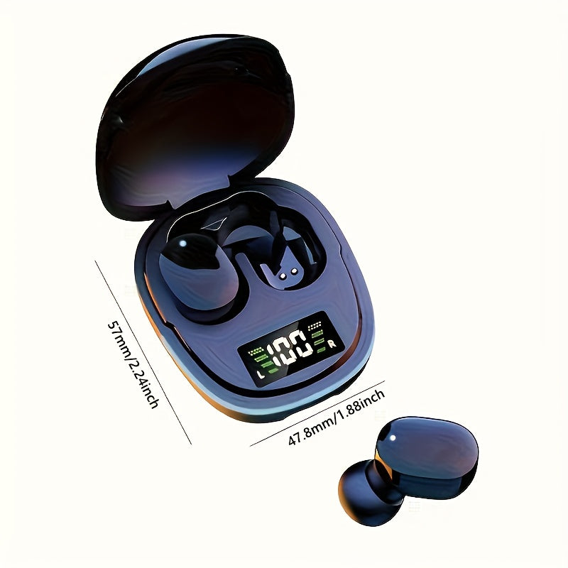 New wireless earbuds with LED display and touch control for iOS/Android, 2024 release.