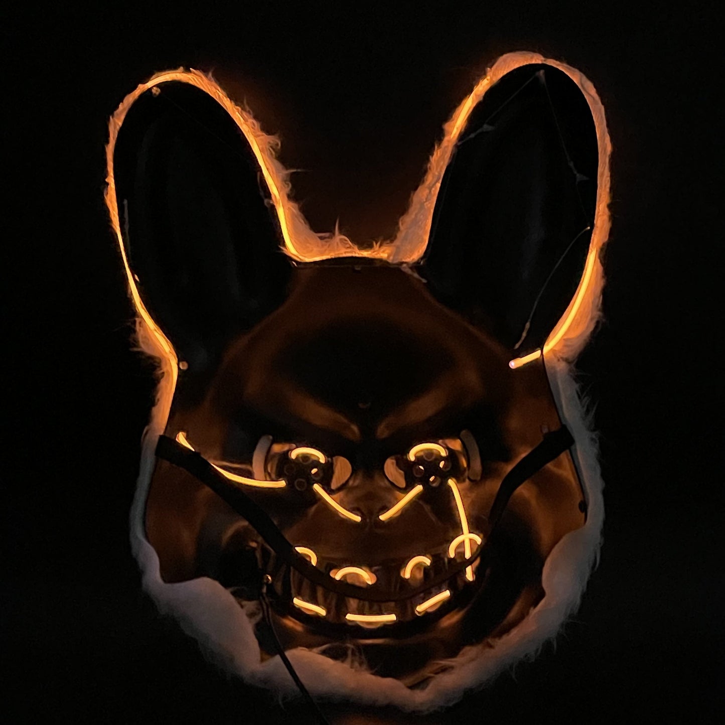 Glowing Rabbit & Bear Masks with LED Lights for Halloween/Easter, Fun Dress-Up Accessories, Perfect for Music Festivals