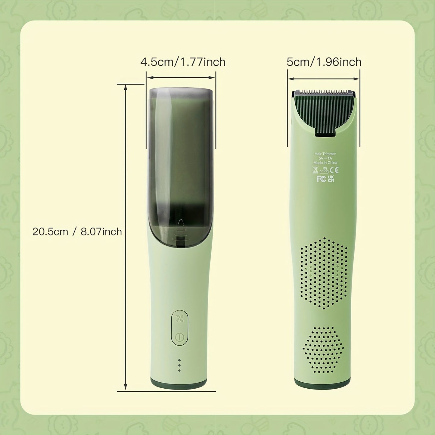 YAFULL Kids Hair Clipper Set - Safe and Quiet Trimming for Ages 3-8, Includes Suction Chamber, 3 Guide Combs, USB Rechargeable Lithium Battery, Wireless Operation, Electric Trimmer Care Kit for Toddlers and Children