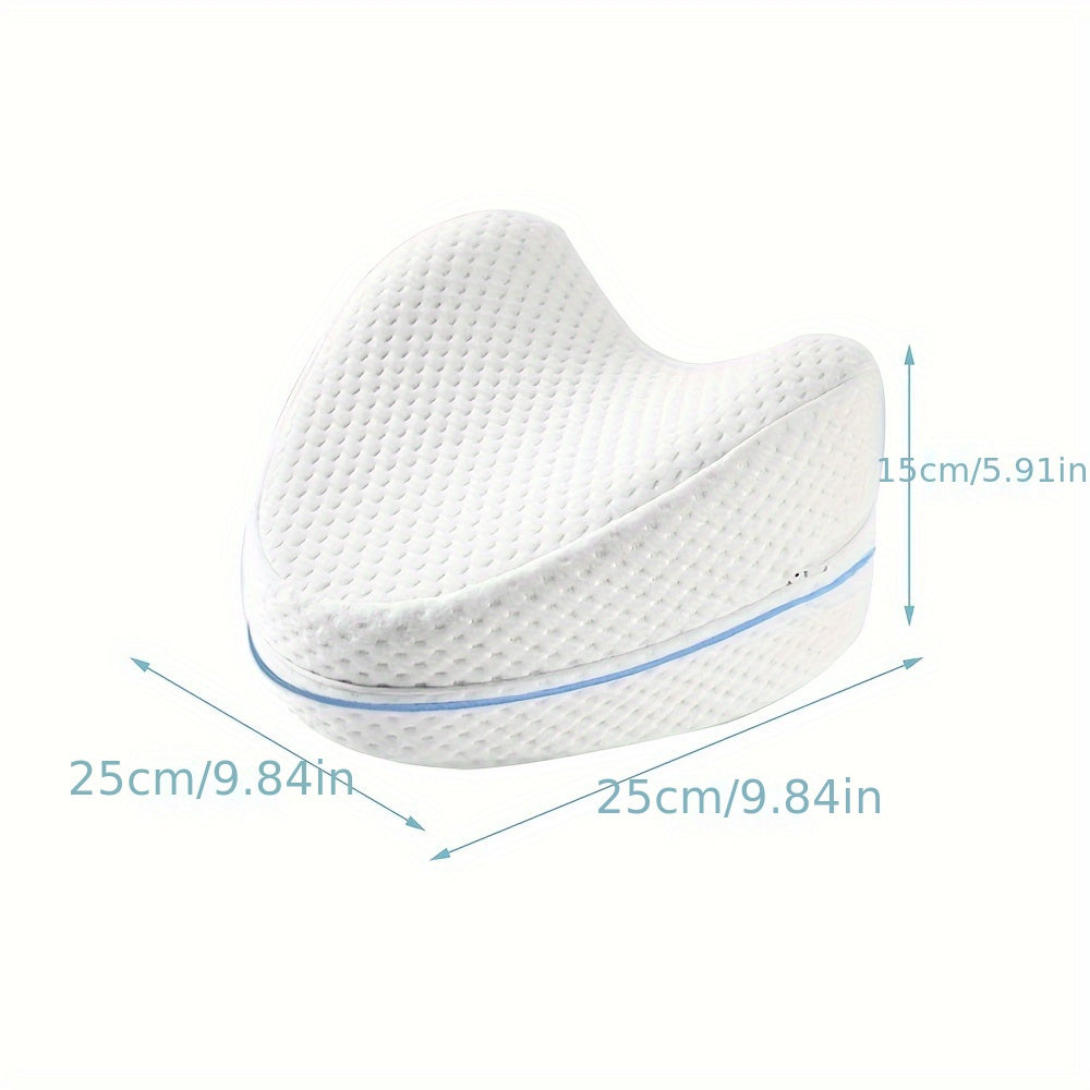 Orthopedic Memory Foam Leg Pillow for Side Sleepers - Relieves Sciatica, Back, Hip, Knee & Joint Pain - Includes Removable Washable Cover, Allergy-Friendly, Soft Knit Fabric - Perfect for Pregnancy & Nursing - White, Ideal for Sleeping