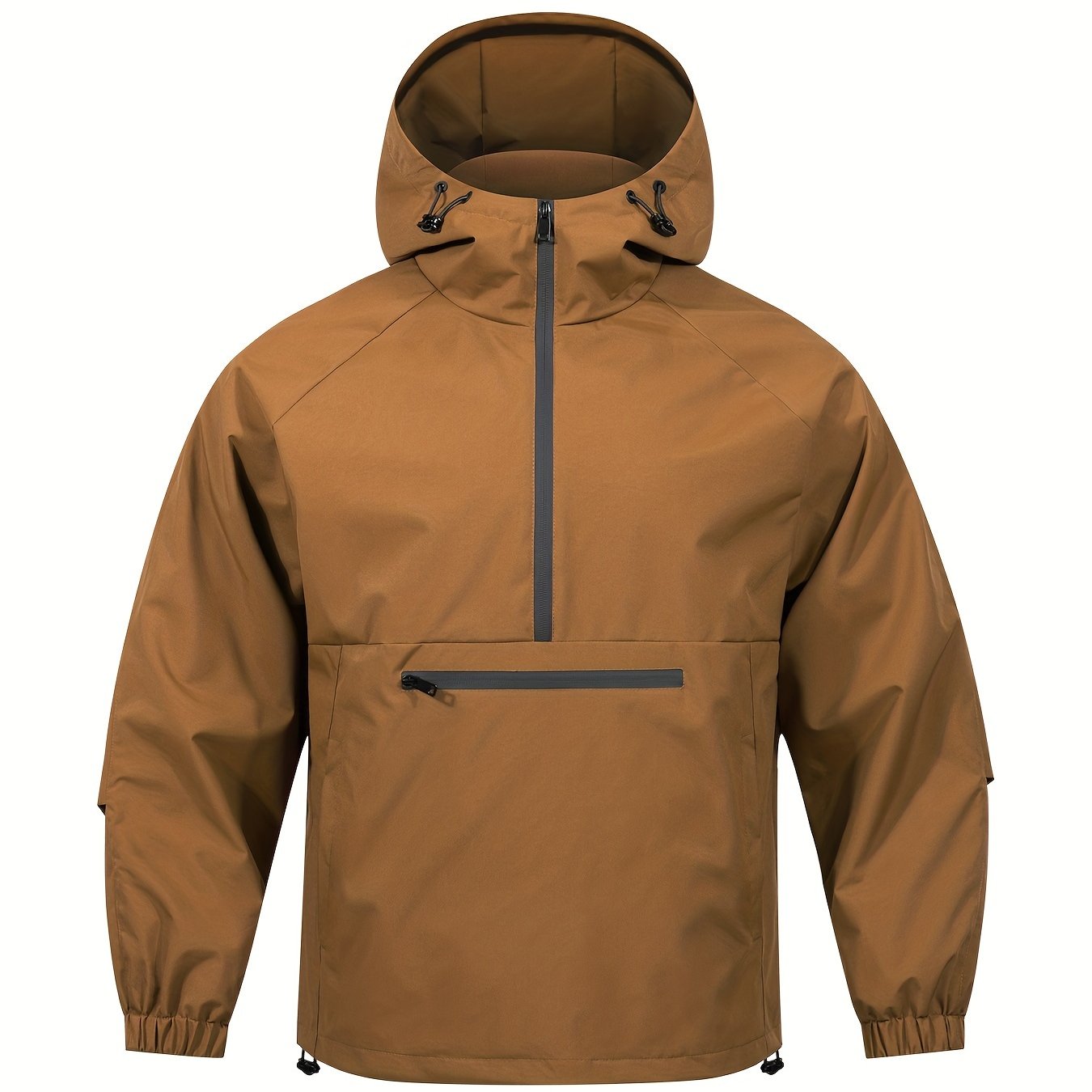 Men's casual jacket with loose fit, half zip pocket, and versatile style for outdoor comfort.