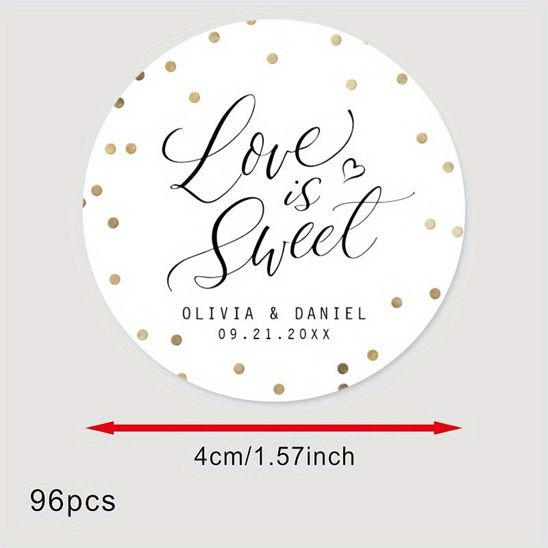 Personalized Round Labels for Bridal Showers - Custom Thank You Stickers with Name & Date, Matte Finish on Recyclable Paper