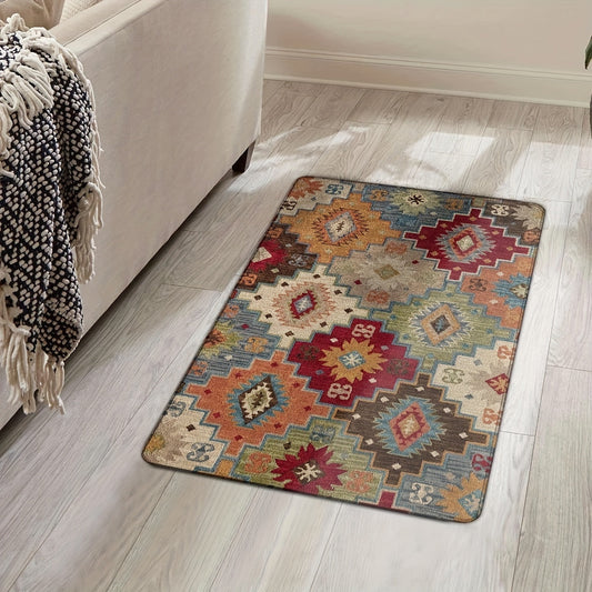 Soft flannel rug for bedroom, fluffy shaggy floor carpet perfect for home decor. Non-slip and machine washable, this area rug is ideal for the living room, bedroom, game room, or dormitory. Add cozy decor to any room with this versatile carpet.