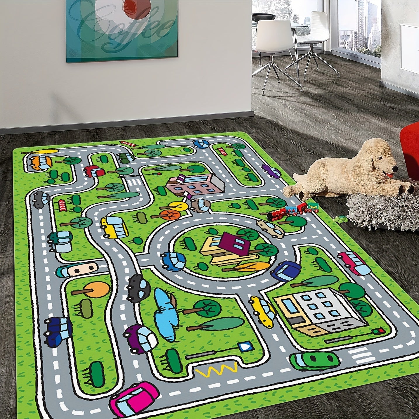 Large Cute Cartoon Pattern Game Area Rug for Living Room Bedroom and Game Room, Non-Slip Floor Mat, Home Decor