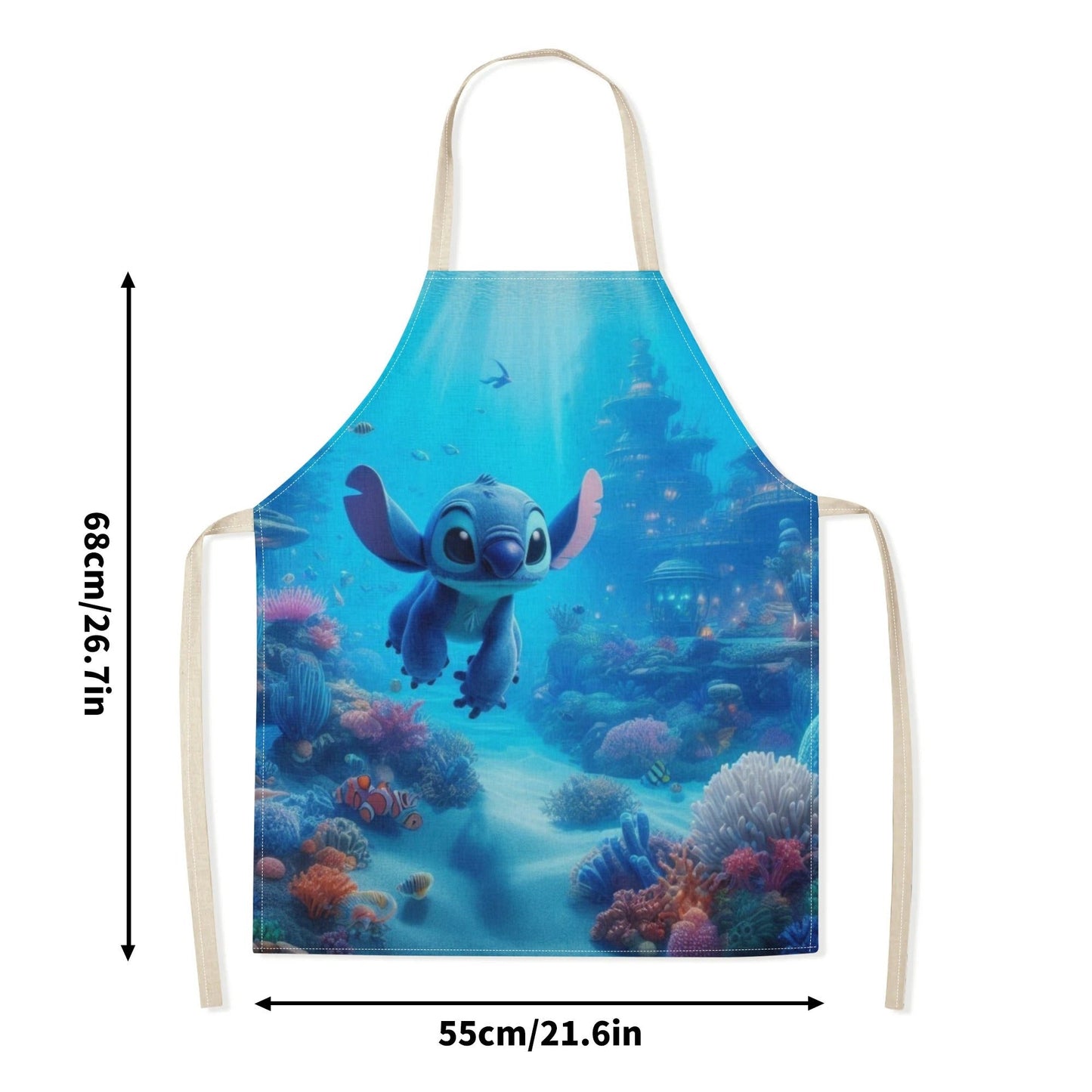 Disney has partnered with a new stylish waterproof apron featuring adorable cartoon designs of popular characters such as Mickey, Minnie, Winnie the Pooh, Stitch, and more. This apron is not only beautiful and fashionable, but also boasts a simple and