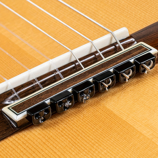 High-quality set of 6 nylon strings for classical guitars featuring clear tone and durability.