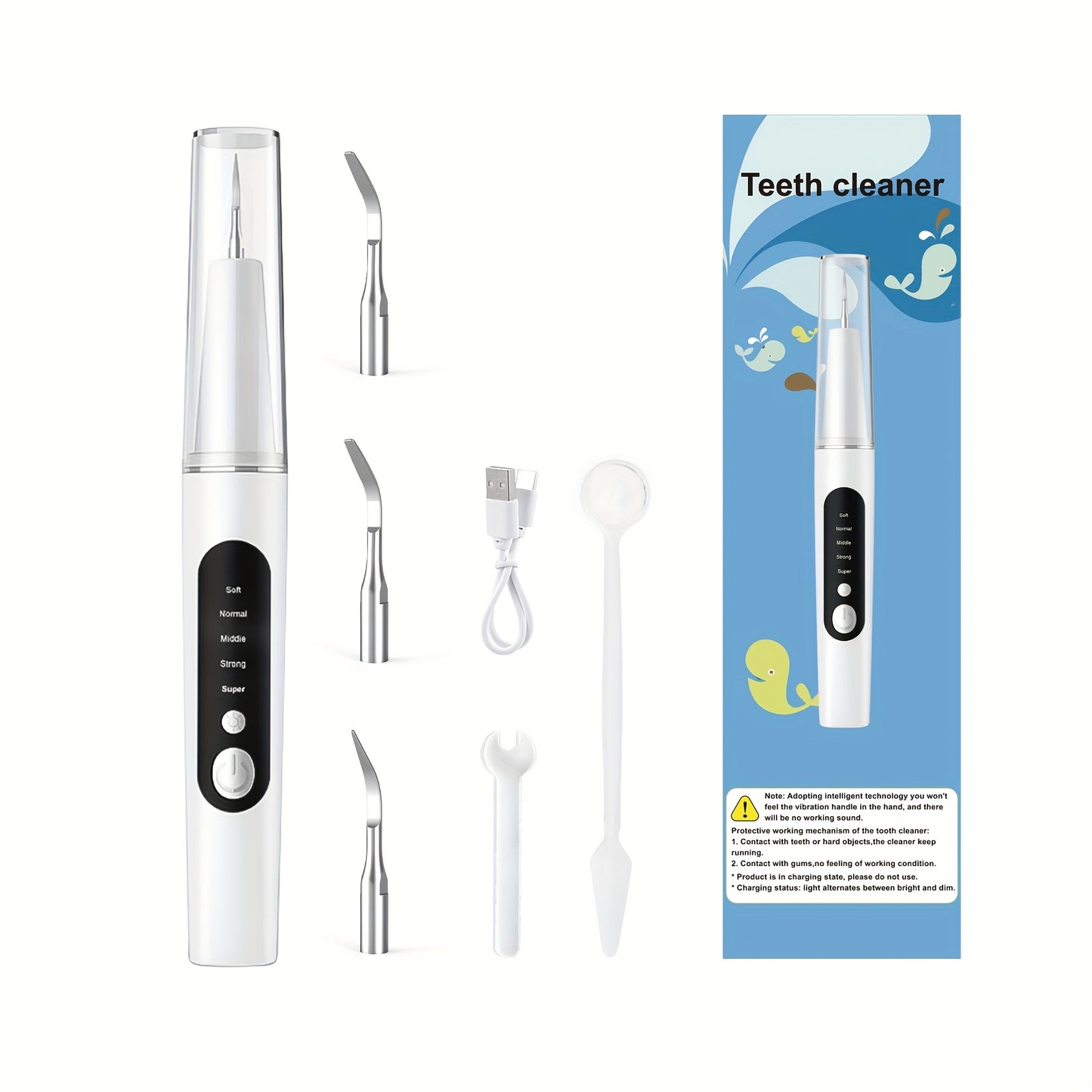 28,000 Vibration Frequency Electric Tooth Cleaner Kit - USB Rechargeable, for Deep Oral Care - Portable Design, Ideal for Home & Travel, Perfect Holiday Gift