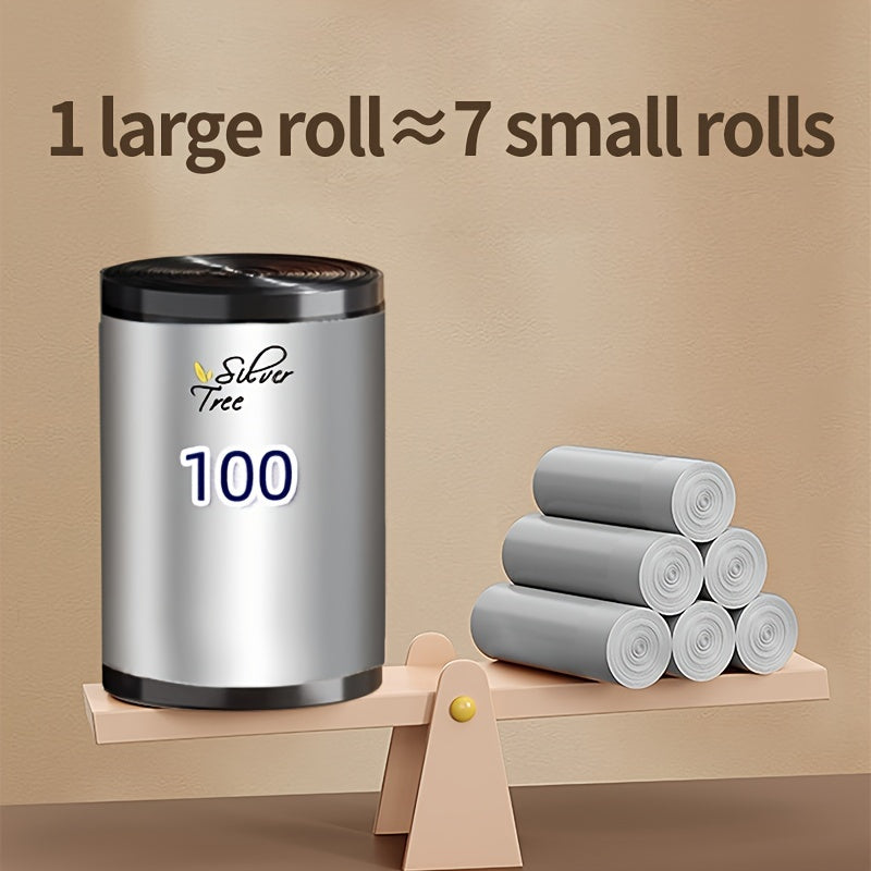 Heavy-duty, leak-proof polyethylene drawstring garbage bags come in a pack of 6 rolls. These thick bags have an automatic closure for easy cleaning and are perfect for use in the home, office, living room, bedroom, bathroom, toilet, and kitchen. Ideal