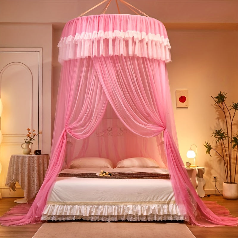 1pc Dome Mosquito Net, Household Encryption, Free installation, Easy to clean, Princess Style, Decoration for Bedroom and Living Room, Four seasons Use.