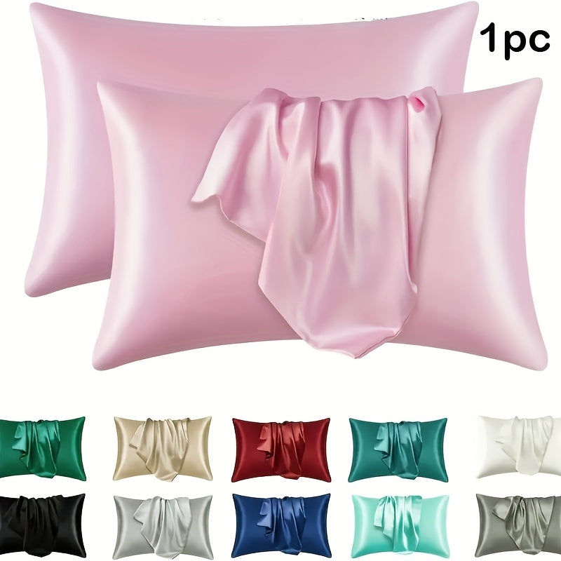 Indulge in Luxury with a Single Luxury Satin Pillowcase - Smooth, Comfortable & Gentle on Skin, Available in Solid Colors with Envelope Closure, Easy to Clean in the Washing Machine - Ideal for Home Bedding