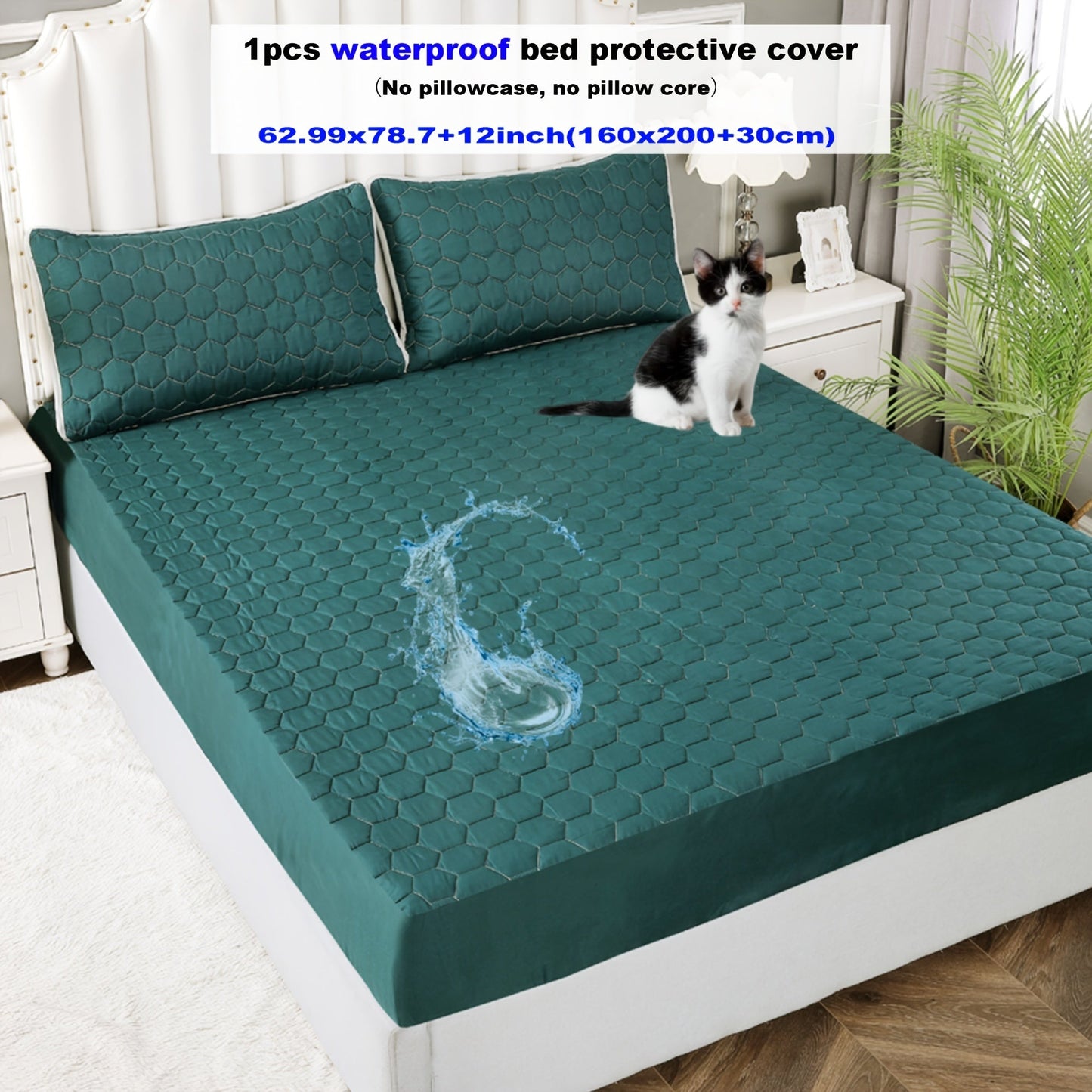 Get a durable waterproof fitted bed sheet with three layers of thickness and a non-slip, breathable design. This versatile mattress cover is perfect for hotel guest rooms and dorms, and is reversible for added convenience. It is easy to clean in the