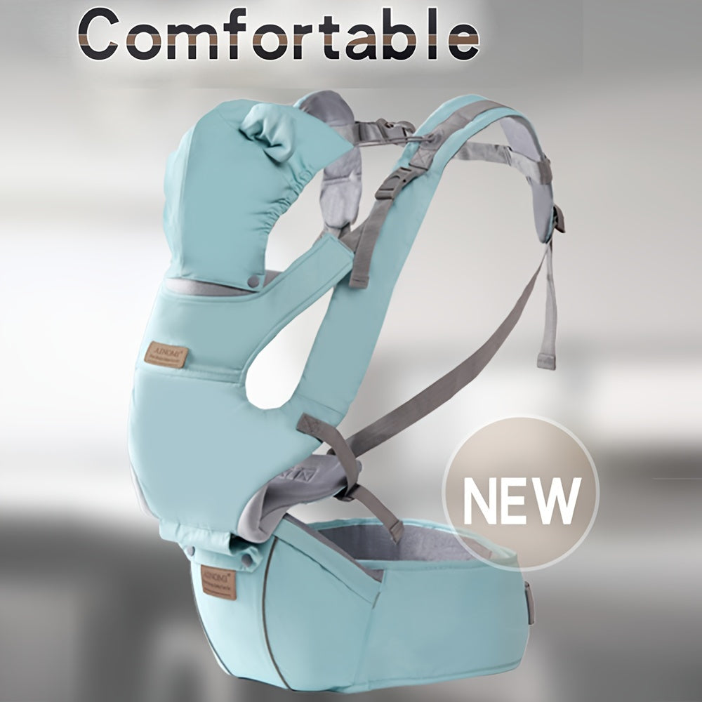 Gray 6-in-1 Youngsters Car Seat with Hip Seat for Children aged 0-48 months and weighing 3.18-20.41 KG. Features head support, breathable mesh, and adjustable soft ergonomic design. Ideal for daily family activities and travel.